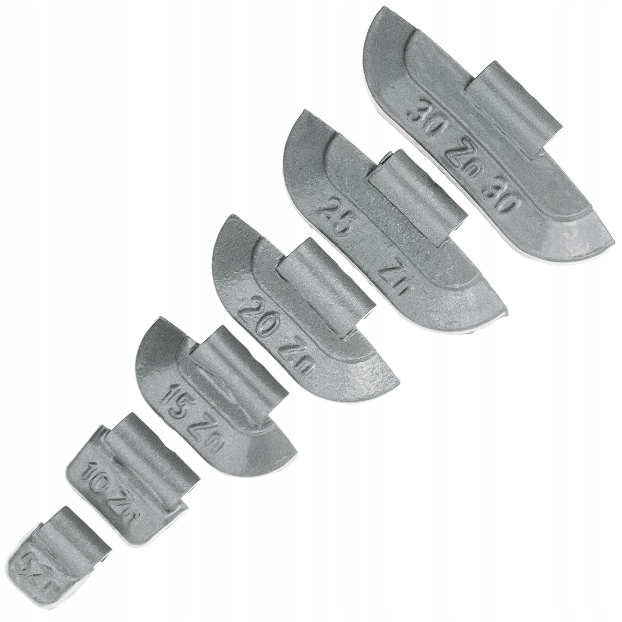 ZESTAW CIĘŻARKI CYNKOWE ZN NABIJANE DO FELG STALOWYCH 5-30G 150SZT. STIX