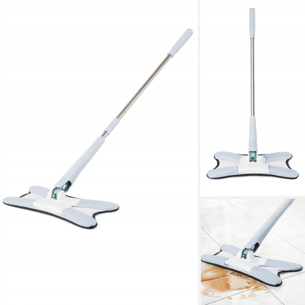 Levně Plochý mop se ždímačem Twist pro mytí podlah 145 cm, lisovaný