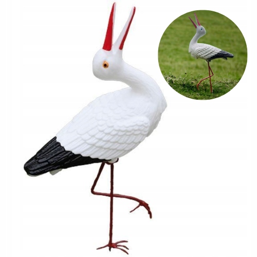BOCIAN OGRODOWY STOJĄCY FIGURKA OGRODOWA OZDOBA