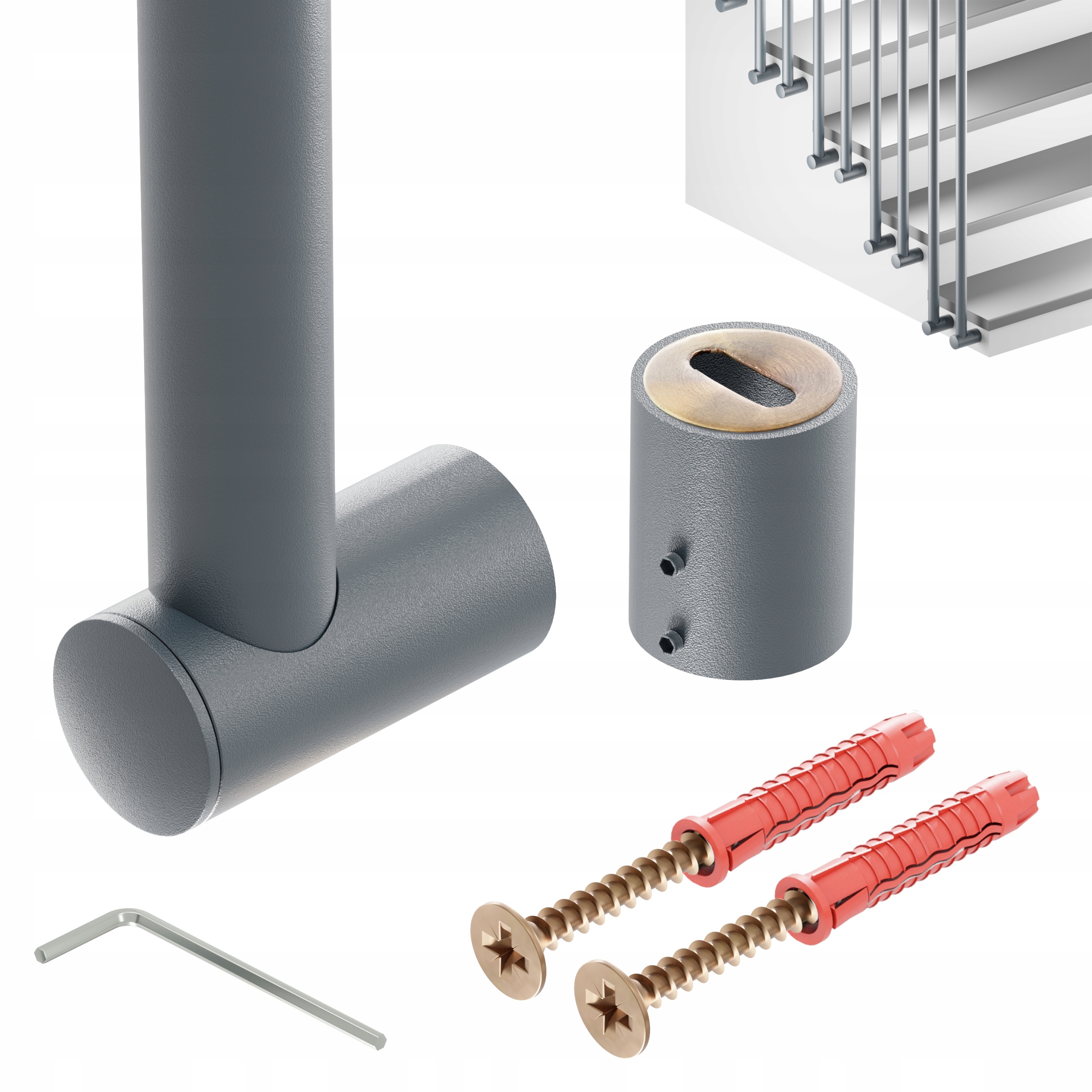 Zábradlí Na Schody Barierka Sloupek Antracit fi 25mm 200 cm Harfa Sens