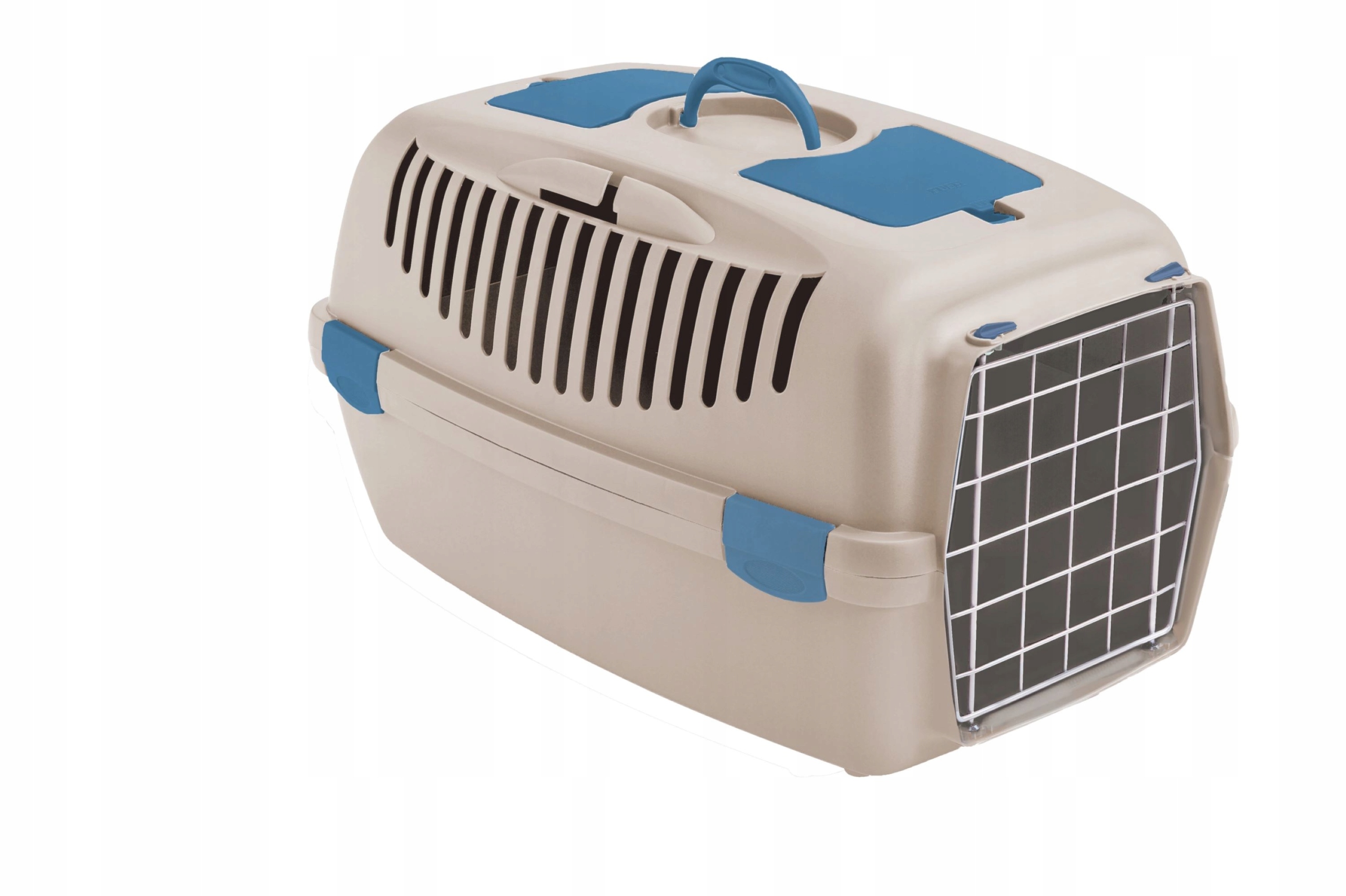 Transporter dla psa, kota Gulliver 3 metalowe drzwi 61x40x38 kol: beżowy