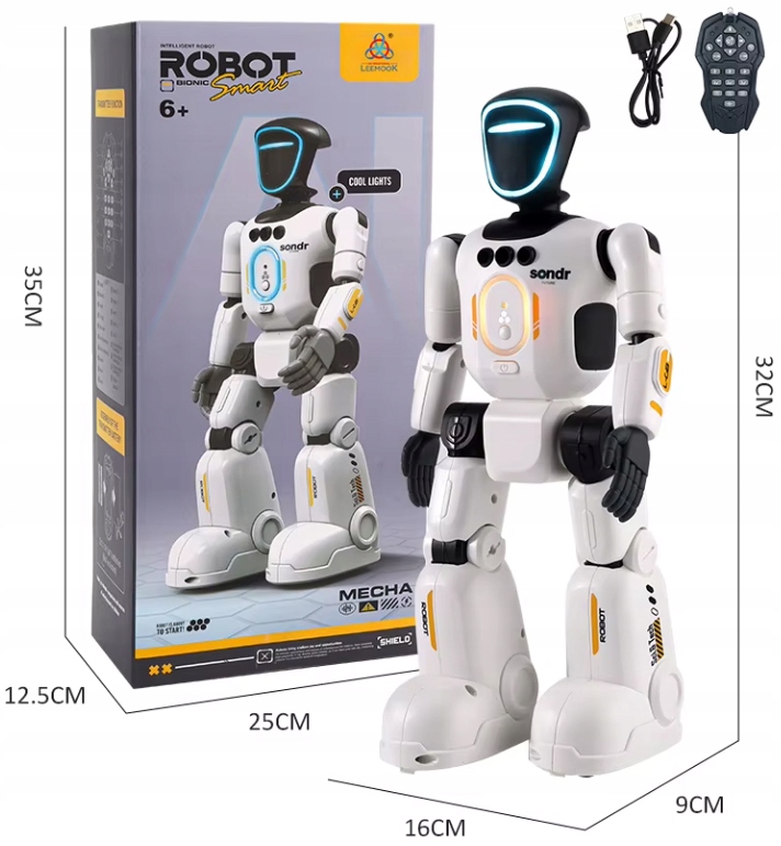 Robot interaktywny zdalnie sterowany głosem programowany chodzi mówi tańczy