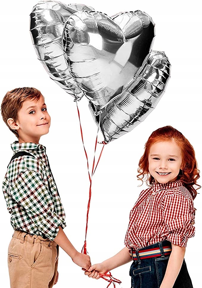 

Balon Serce Srebrne Walentynki Ślub 1szt.