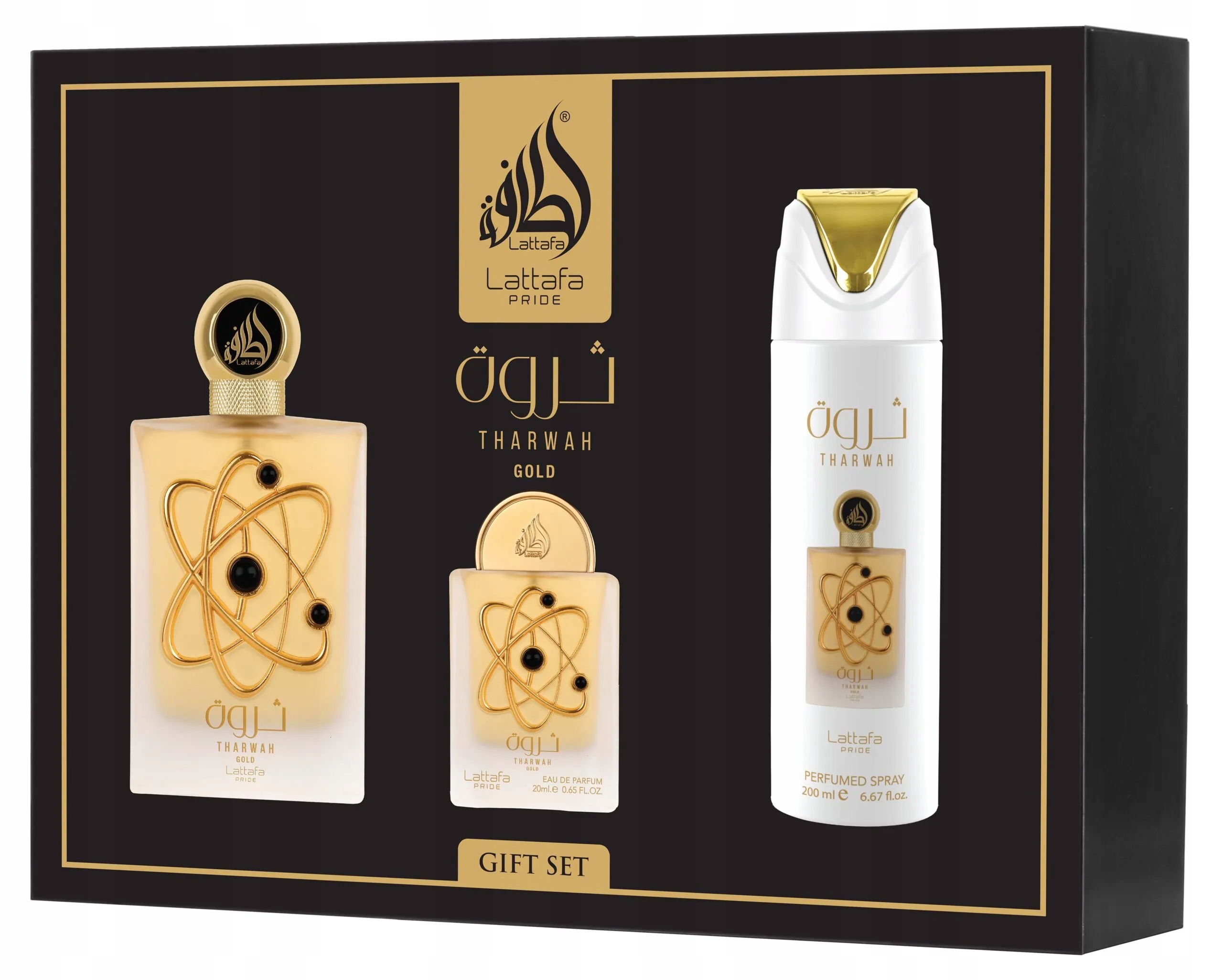 Lattafa Pride Tharwah Gold deo spray 200ml 20ml Edp 100ML Edp