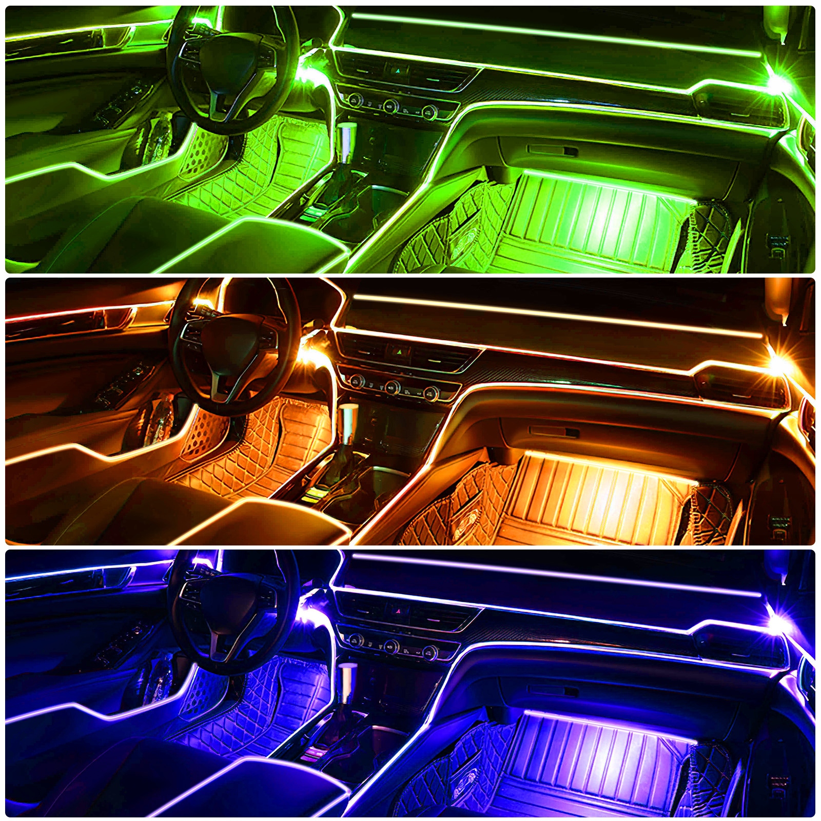 OŚWIETLENIE SAMOCHODOWE RGB LED 6M ŚWIATŁOWODOWE ŚWIATŁO SAMOCHODOWE Producent części Inny