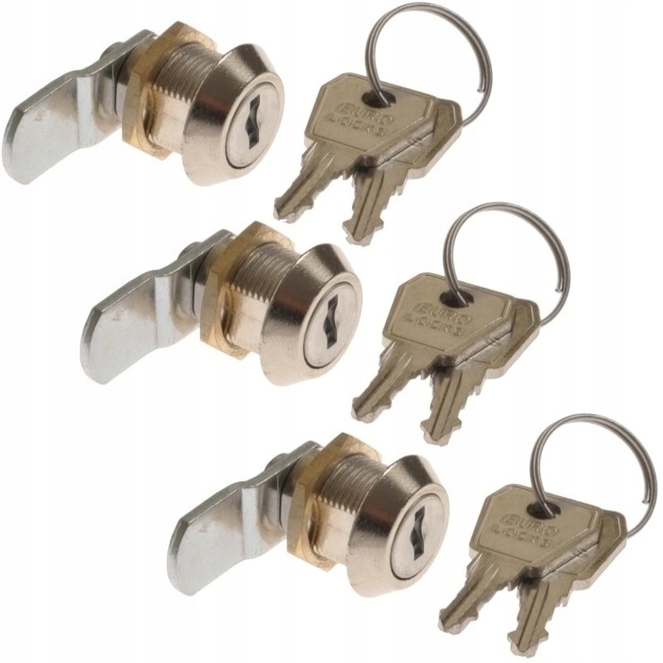 3x Zamek Do Szafek Szafki Bhp Skrzynek Kasetowy W Systemie Jednego Klucza