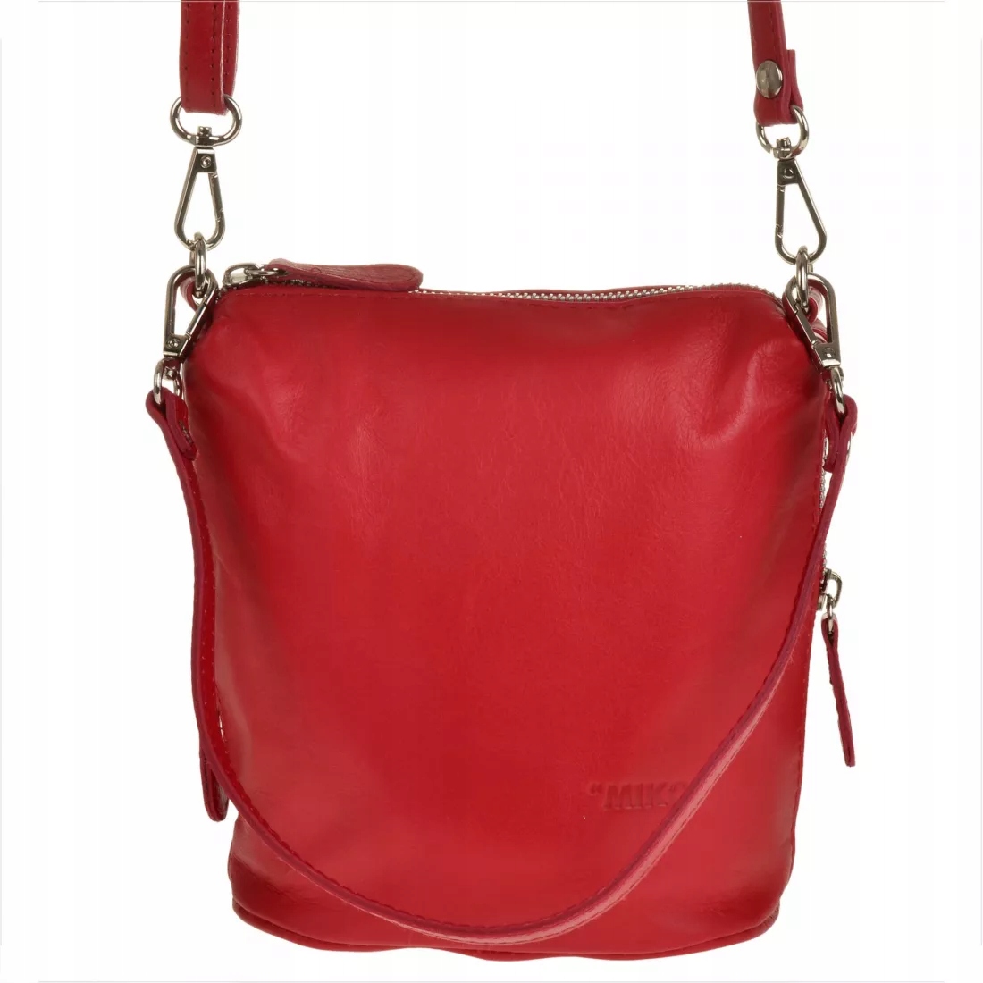 Real Leather Kabelka přes rameno Přírodní kůže červená z Itálie [sku]