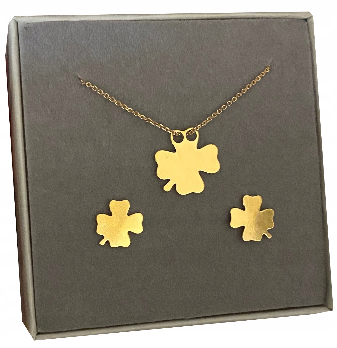 

Złoty Komplet Celebrytka koniczynka srebro 925