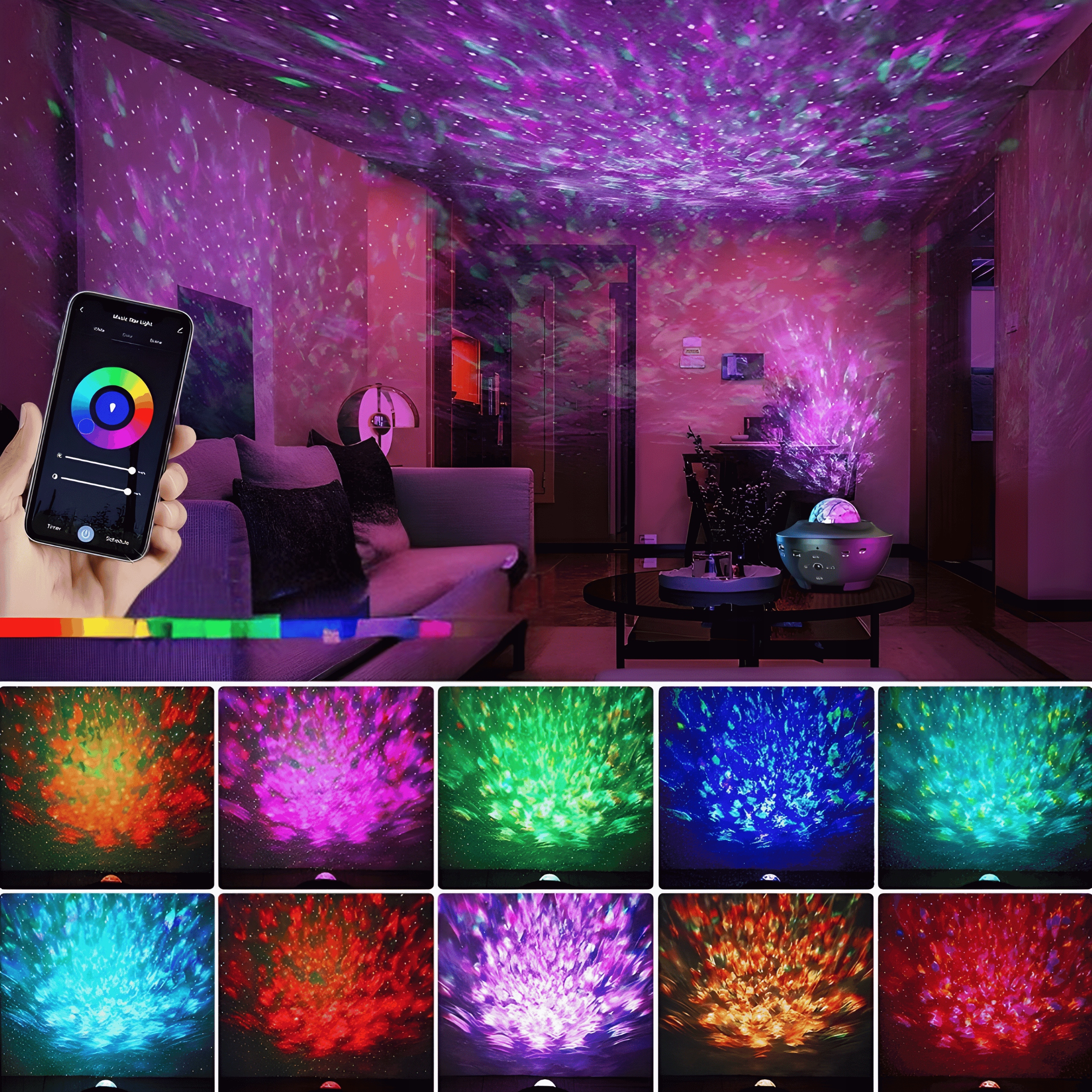 PROJEKTOR GWIAZD LAMPKA NOCNA LED GŁOŚNIK USB RZUTNIK NIEBA PILOT BLUETOOTH Marka MFC