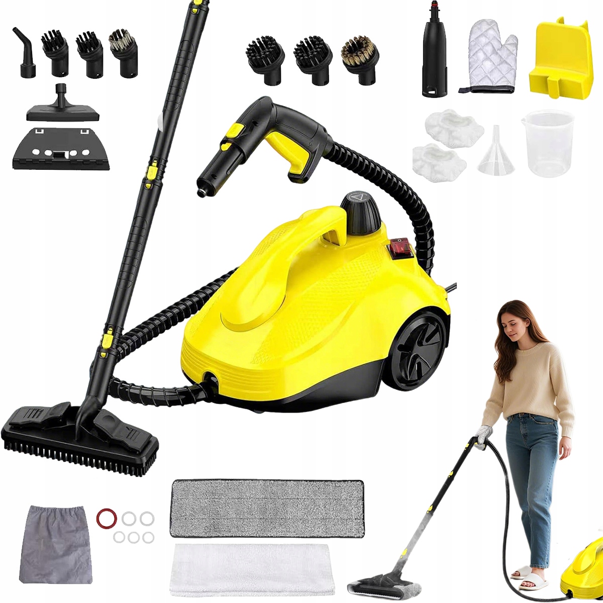 Myjka Parowa Czyścik Do Okien Parownica 1800ML 2000W 5M Wąż Parowy