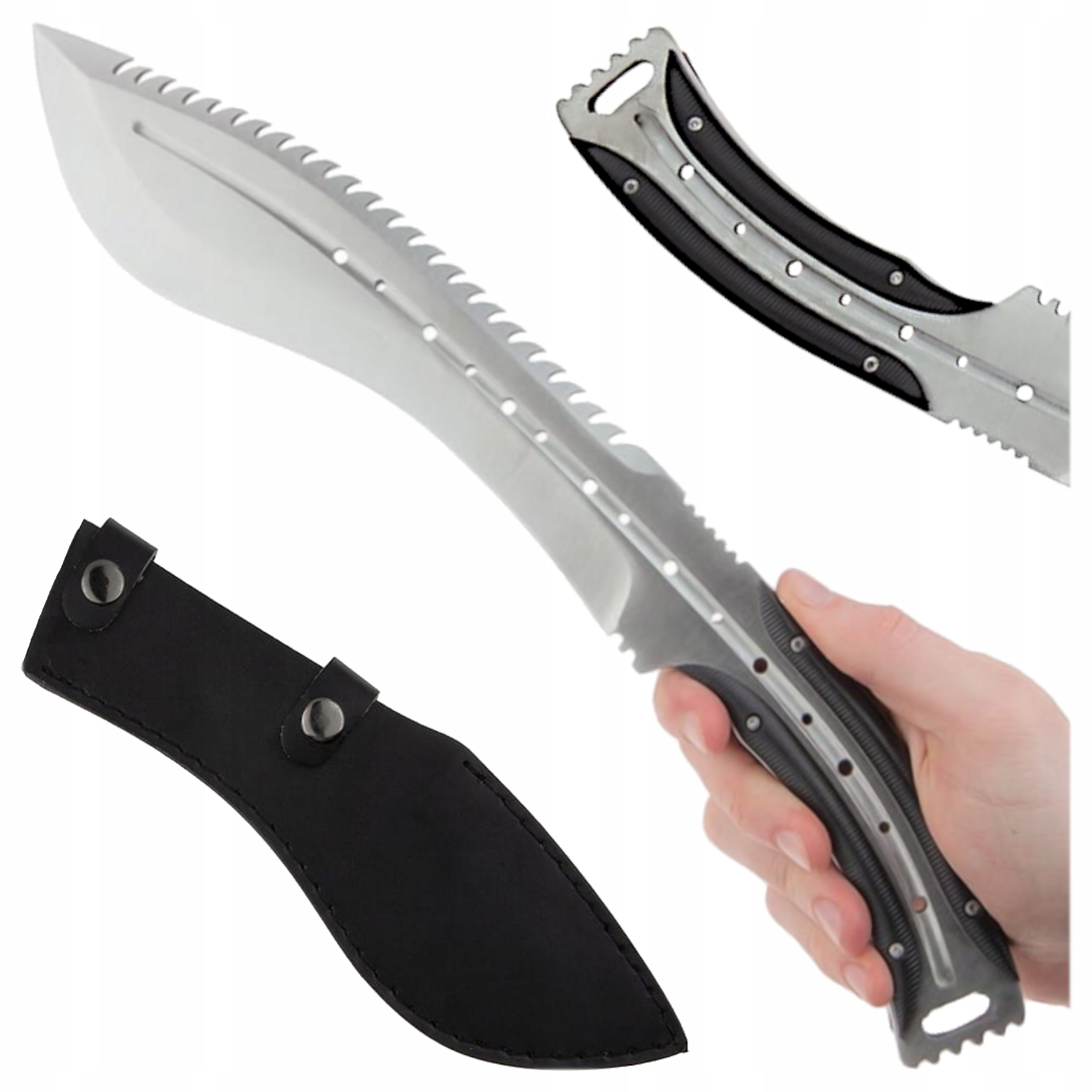 Bsh Kukri Velký Nepálský Nůž Hybridní Mačeta S Ostrým Pouzdrem OCEL440