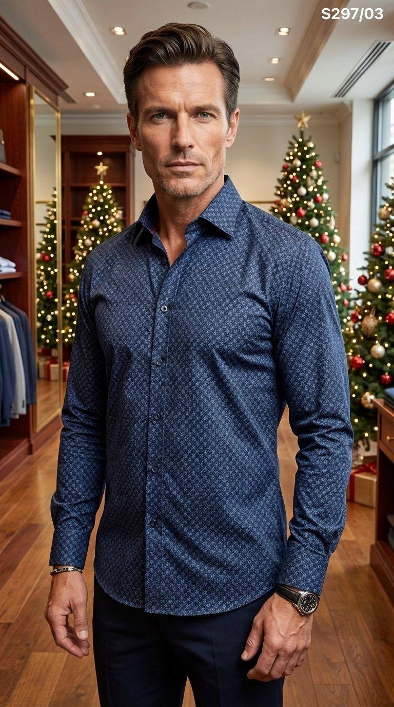 Ego Man košile pánská S0297-03 slim fit 3XL tmavě modrá