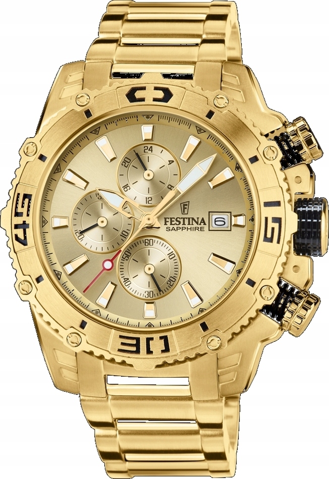 Pánské hodinky Festina 20492/1 zlaté sportovní na plavání