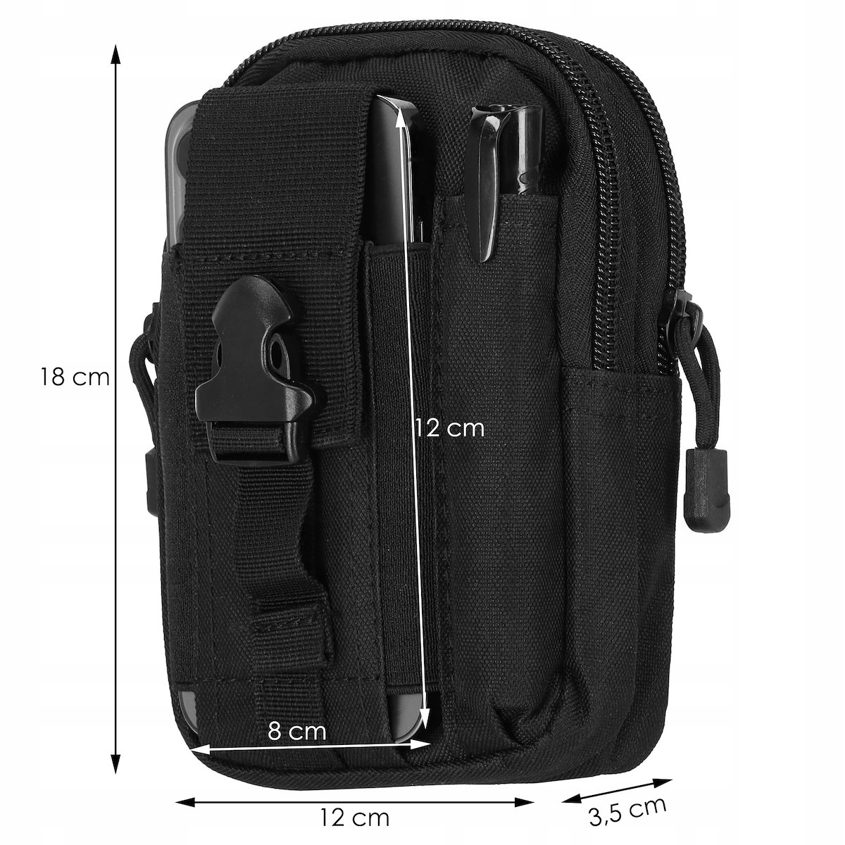 SASZETKA MĘSKA NERKA TAKTYCZNA WOJSKOWA BIODRÓWKA SPORTOWA ETUI NA TELEFON Wzór dominujący bez wzoru