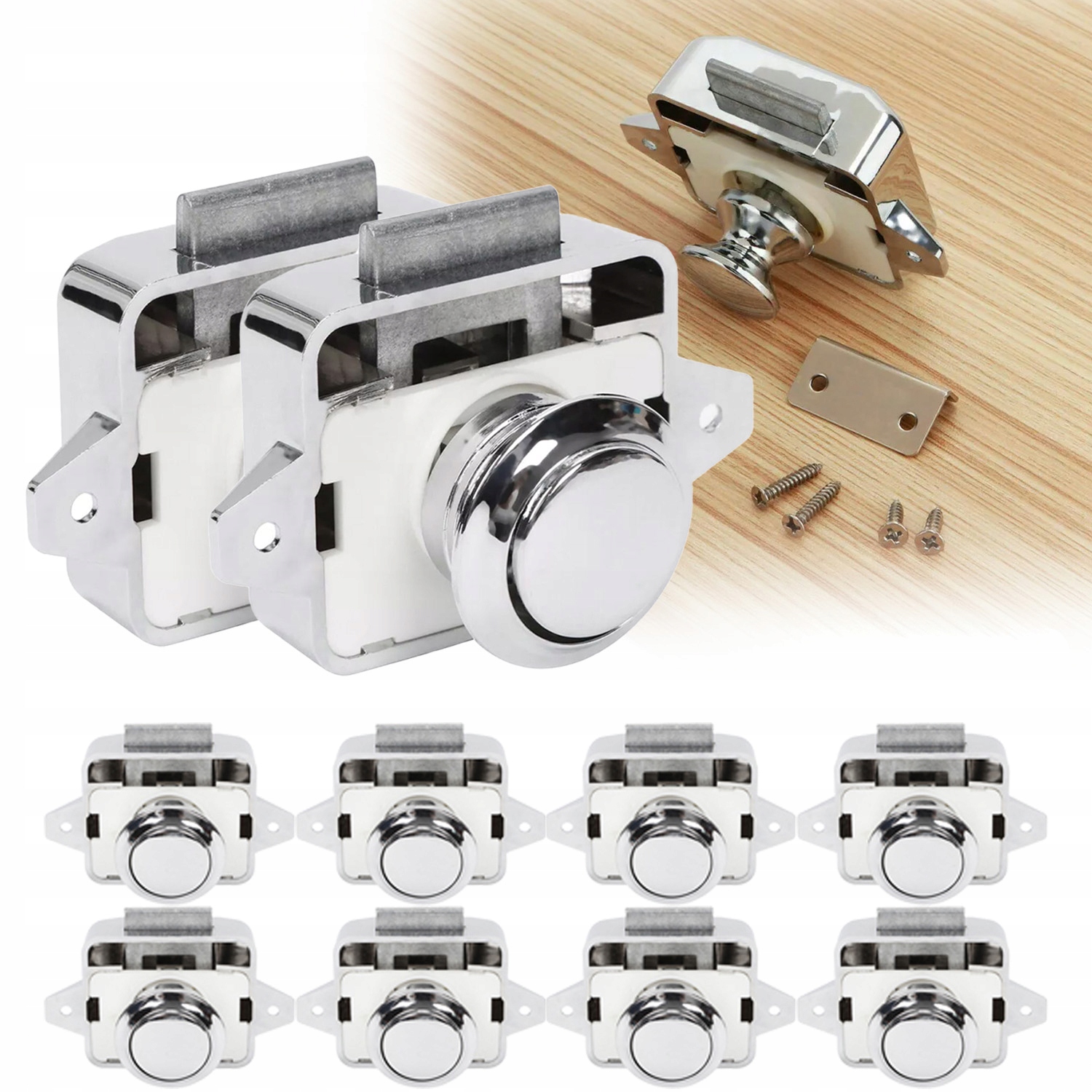 10 x Jednostranný nábytkový zámek pro přívěs pushlock push lock