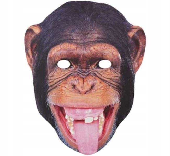 

Maska Papierowa Szympans Małpa Małpy Szympansa
