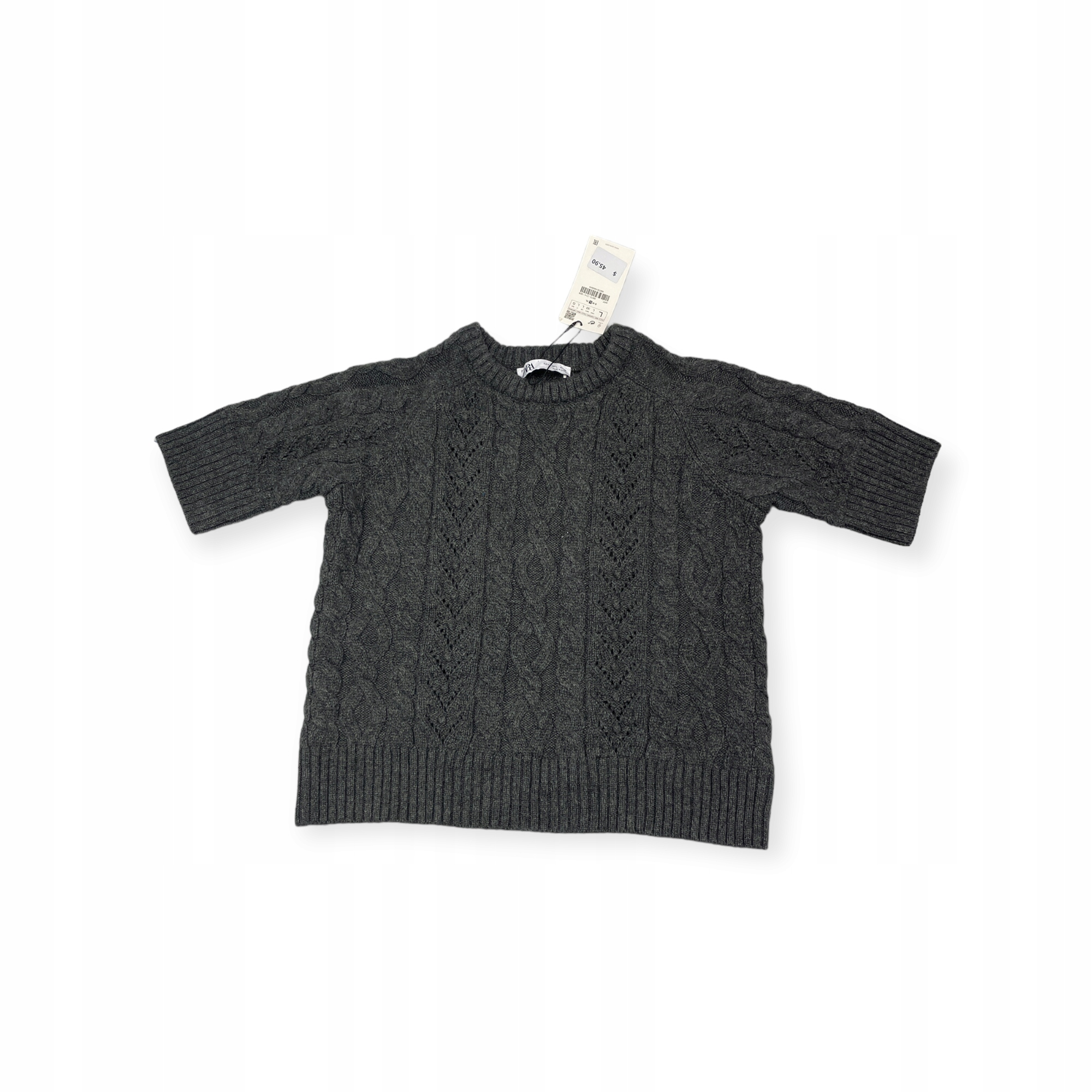 Dámský zatahovací teplý svetr s krátkým rukávem Zara L