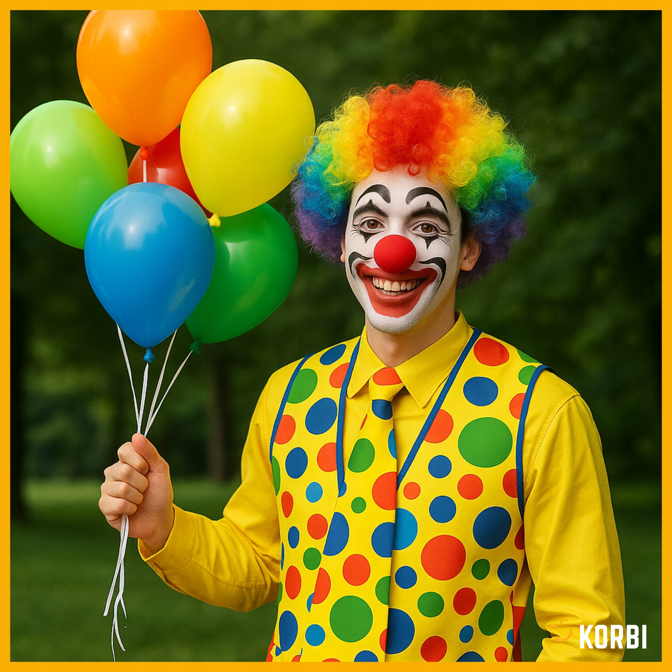 STRÓJ KLAUNA BŁAZEN CLOWN PERUKA KAMIZELKA NOS HALLOWEEN GOTOWY ZESTAW 5EL Płeć uniseks