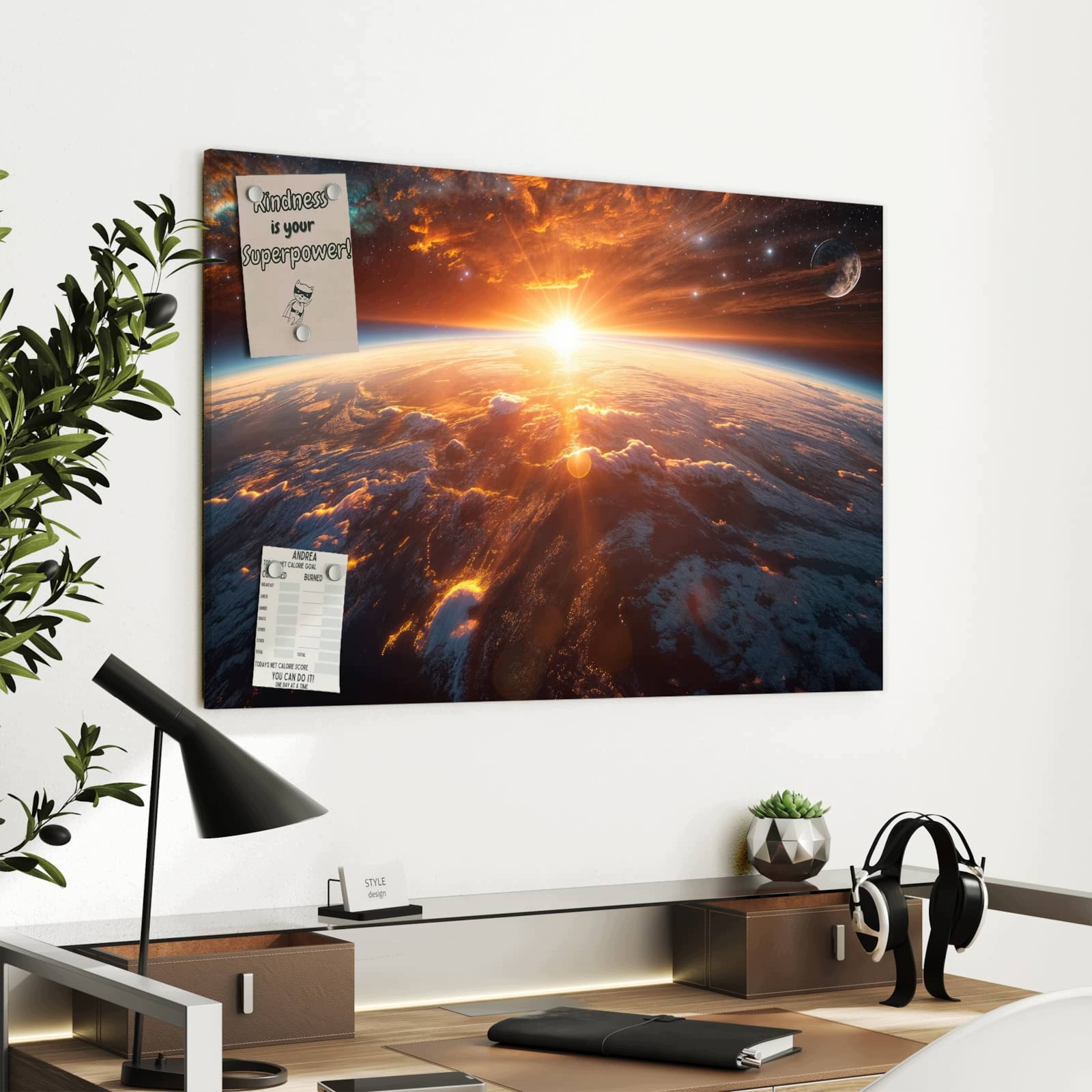 Magnetická tabule Země Východ slunce 90 × 60 cm