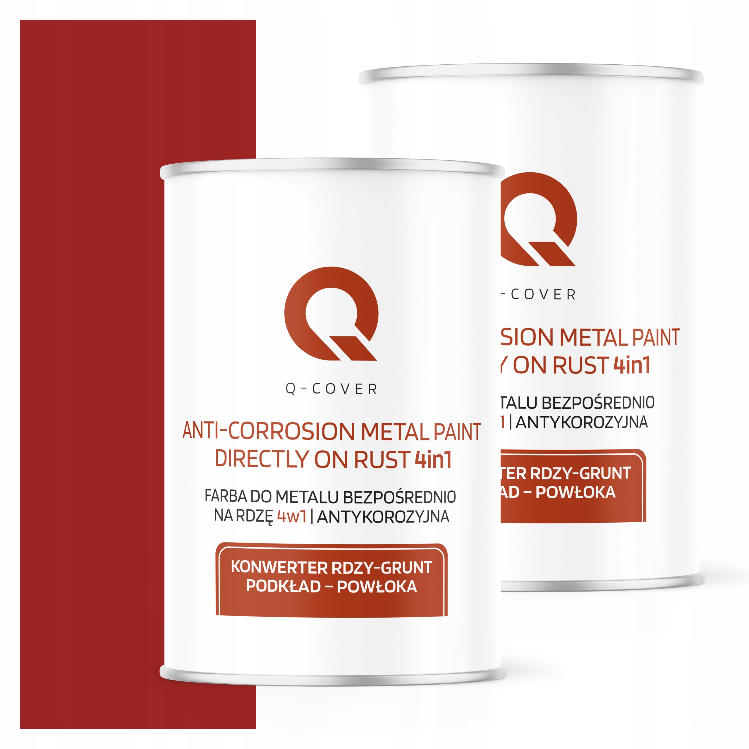 Barva Přímo na rez Metal Aluminium Ocel 1L 4v1 Polomatná Červená Signální