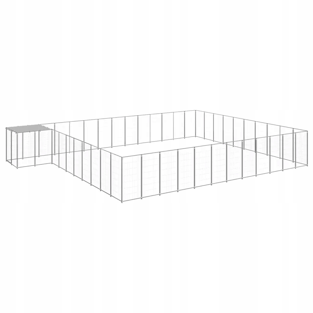 Levně Kotec pro psa, stříbrná, 37,51 m², ocelová