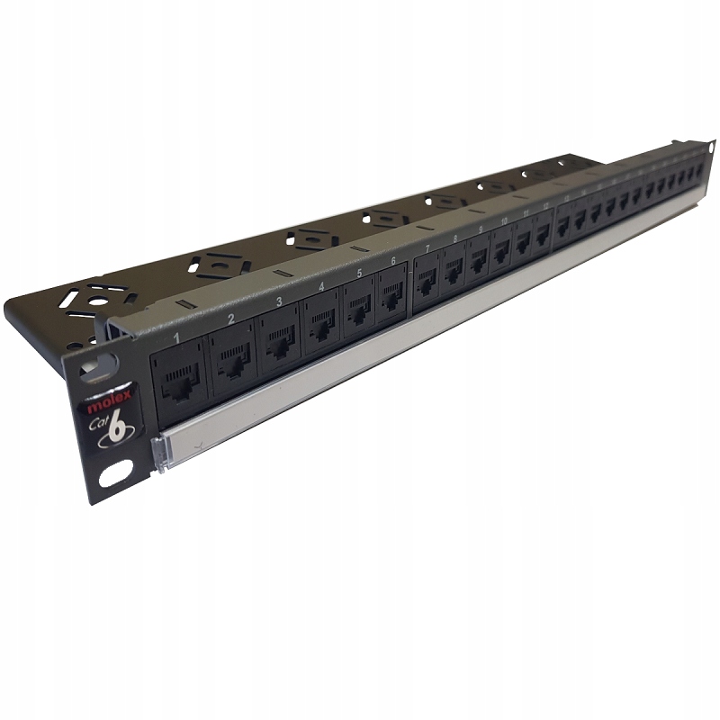 Patch Panel Rack 24p 19" kat. 6 Utp 1U Molex