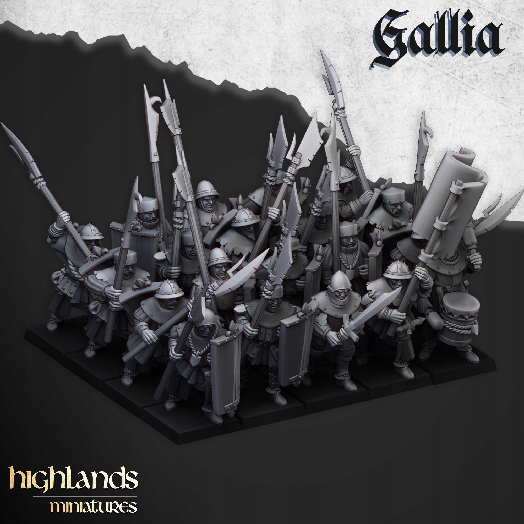 Gallia Men at Arms x5 Highlands Miniatures