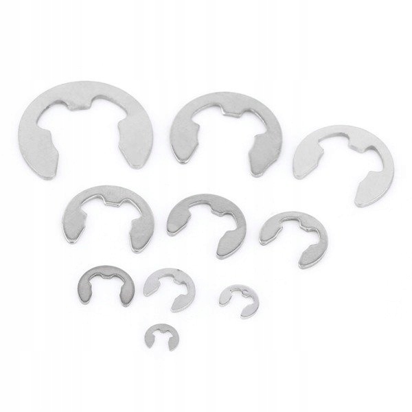 Zestaw 120szt. zawleczek E-clips - od 1.5 do 10mm - spinka - seger Rodzaj zestaw