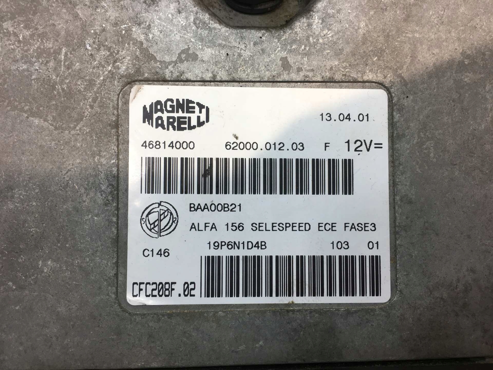 control unit of the engine ALFA ROMEO 156 2.0 46814000