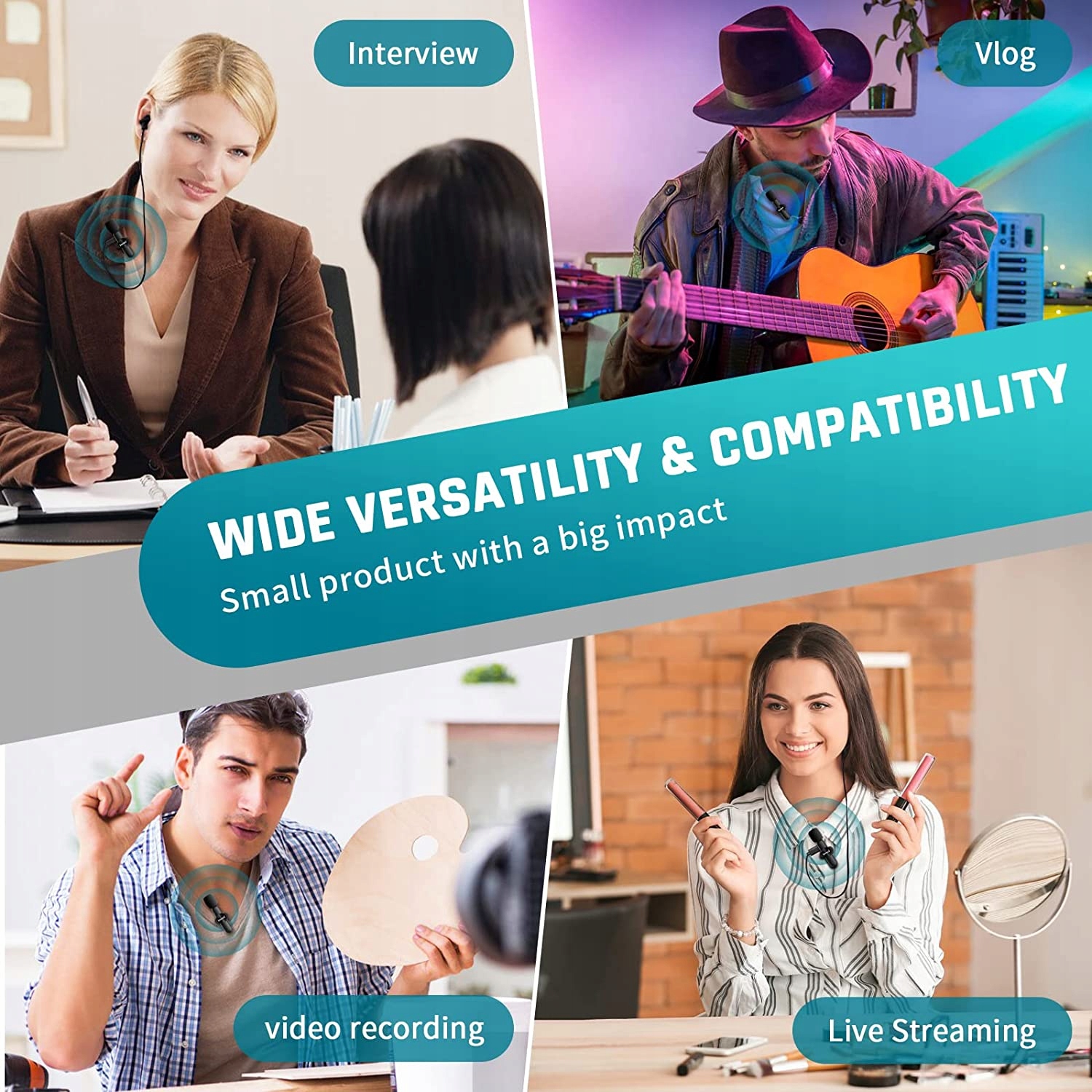 2X BEZPRZEWODOWY MINI MIKROFON KRAWATOWY DO IPHONE Model K3