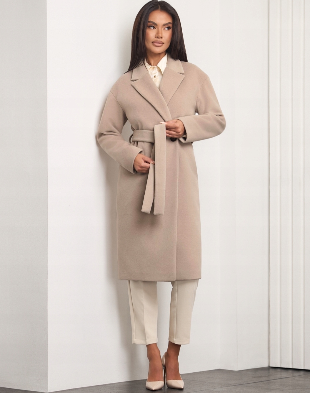 Zartex dámský klasický podzimní a zimní kabát Selena latte AW25 vel. L