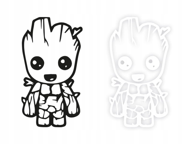 GROOT - Naklejka na samochód na auto KOLOR