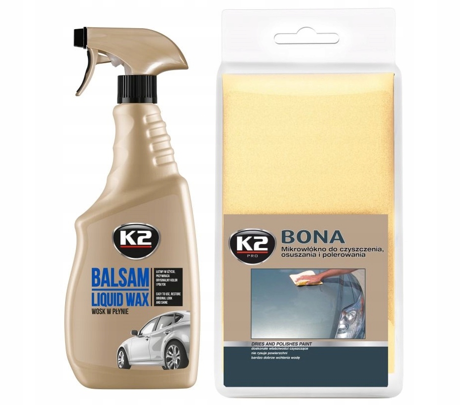 

K2 Balsam Wosk W Płynie Nabłyszcza Mikrofibra