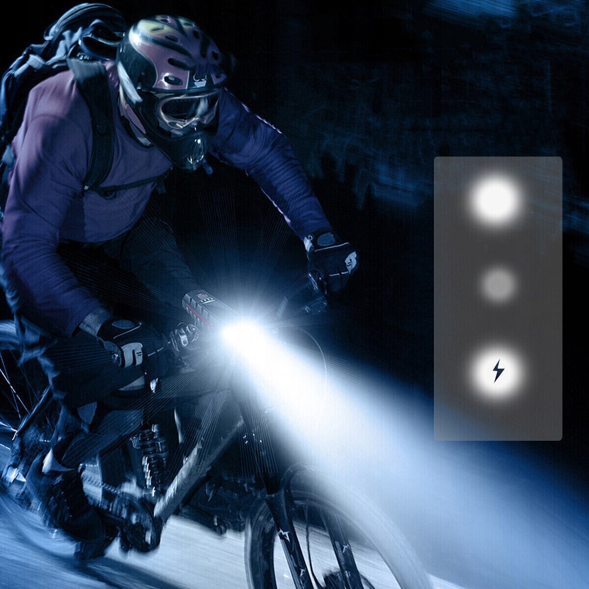 ZESTAW OŚWIETLENIA ROWEROWEGO LED, ŁADOWANIE SŁONECZNE, WODOODPORNA, 120DB Marka Inna marka