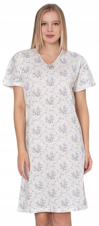 Klasická Elegantní Košile Noční Drobné Květy Louka Výstřih S Mašličkou 4XL