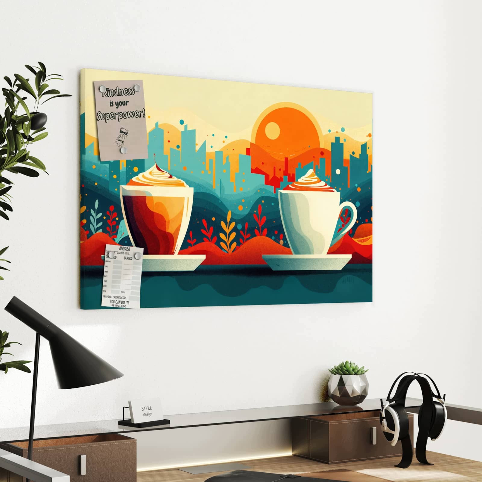Magnetická tabule Káva Nad Večer 60 × 40 cm