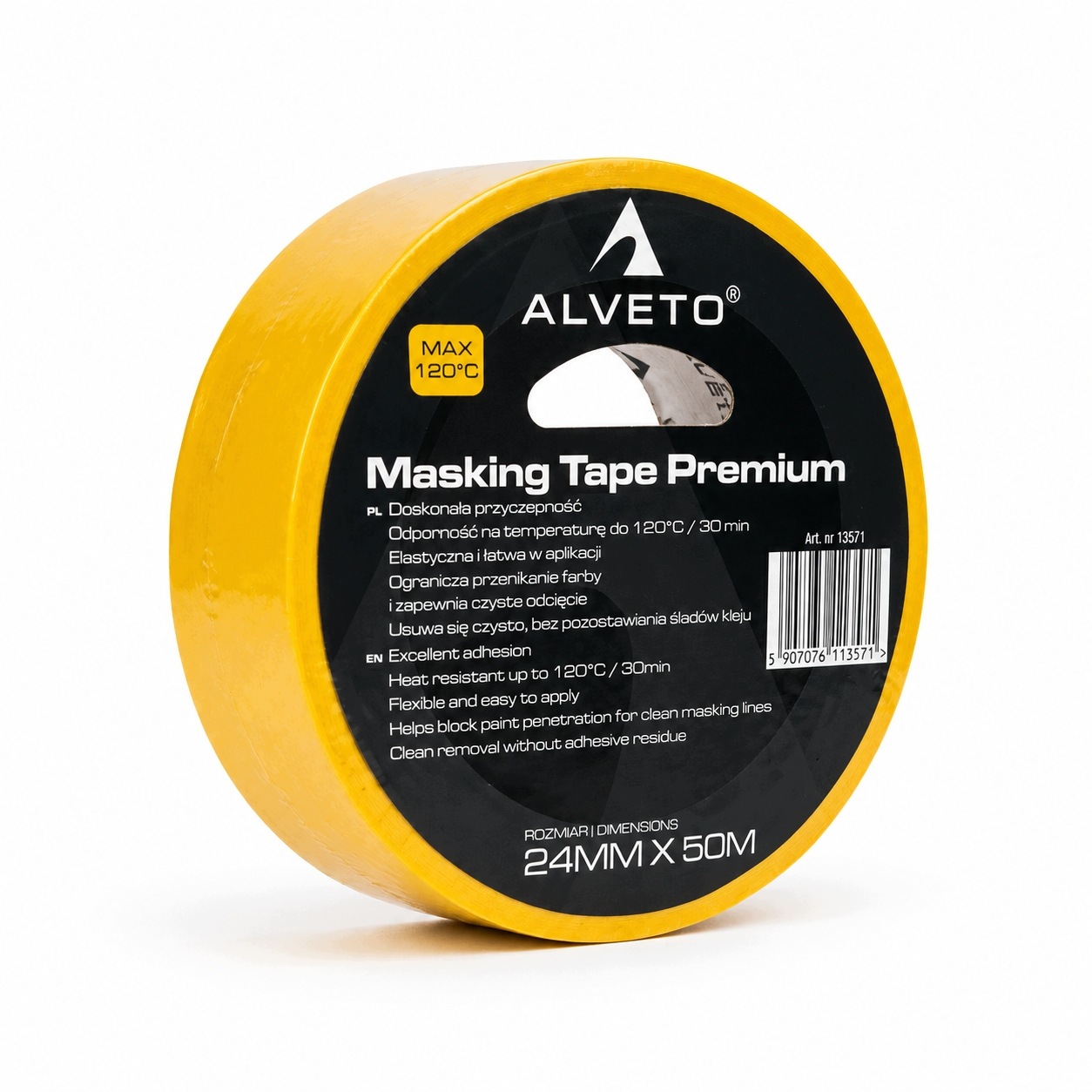 Alveto Premium Taśma Maskująca Żółta 24mm x 50m