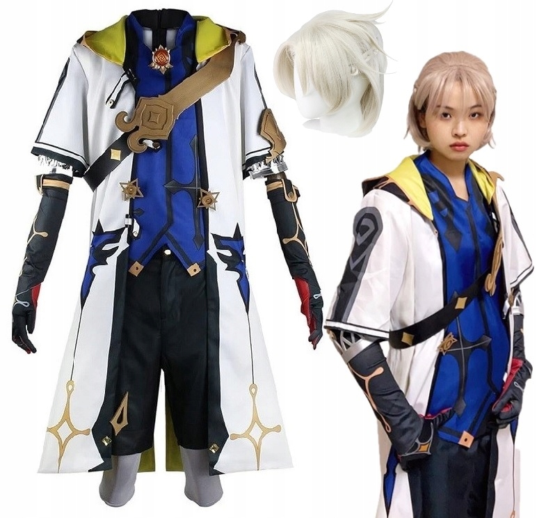 Kostým Albedo Genshin Impact Cosplay Anime Wig 2XL/3XL 182/188