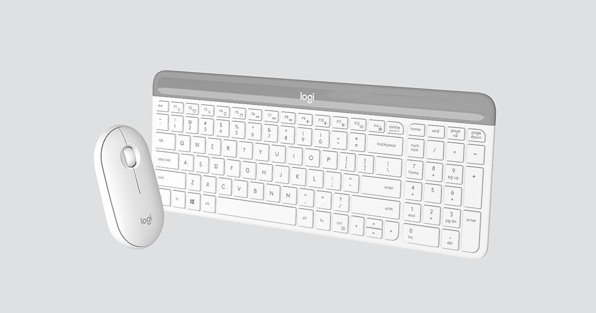 Klawiatura Bezprzewodowa Logitech + Mysz MK470 WHITE SLIM IDEALNA DO PRACY Kolor biały