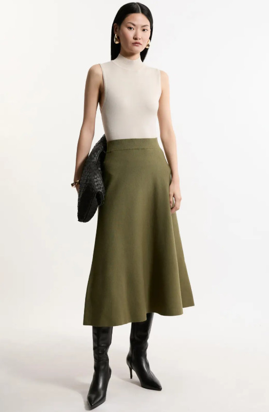 Olivová Sukně MIDI Karen Millen Xs