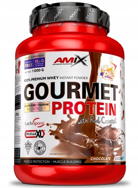 Amix Gourmet Protein protein 1kg čokoláda kokos Koktejl na hubnutí