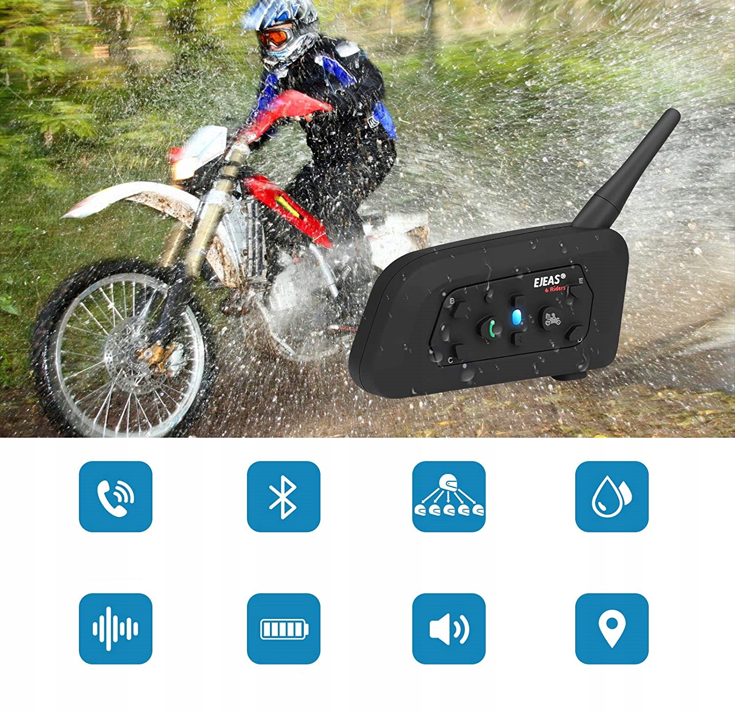 INTERKOM INTERCOM MOTOCYKLOWY EJEAS V6 PRO 1200M Model V6 Pro