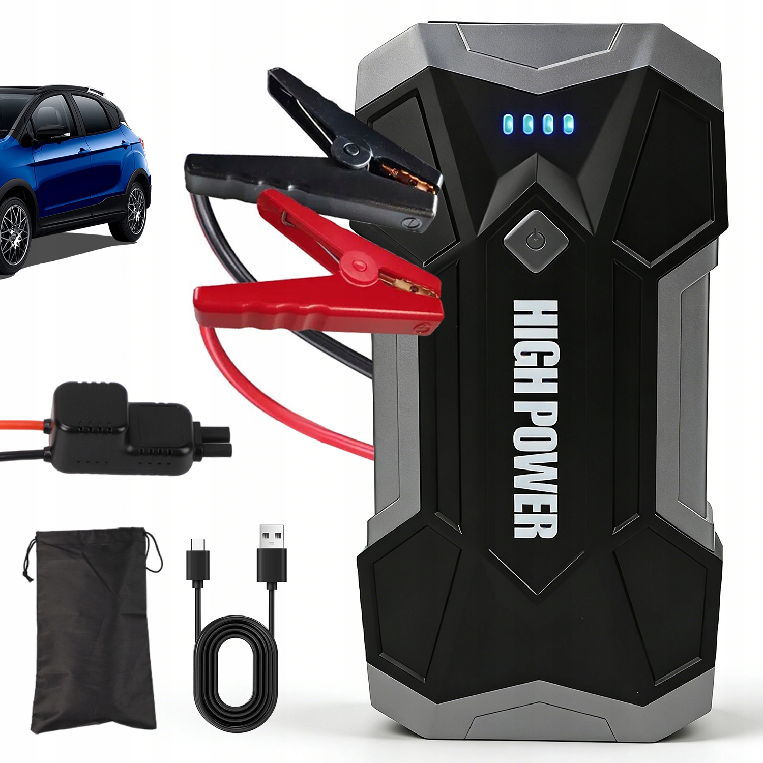 Car Jump Starter Power Bank 8000MAH Startovací Zařízení S Led Svítilnou