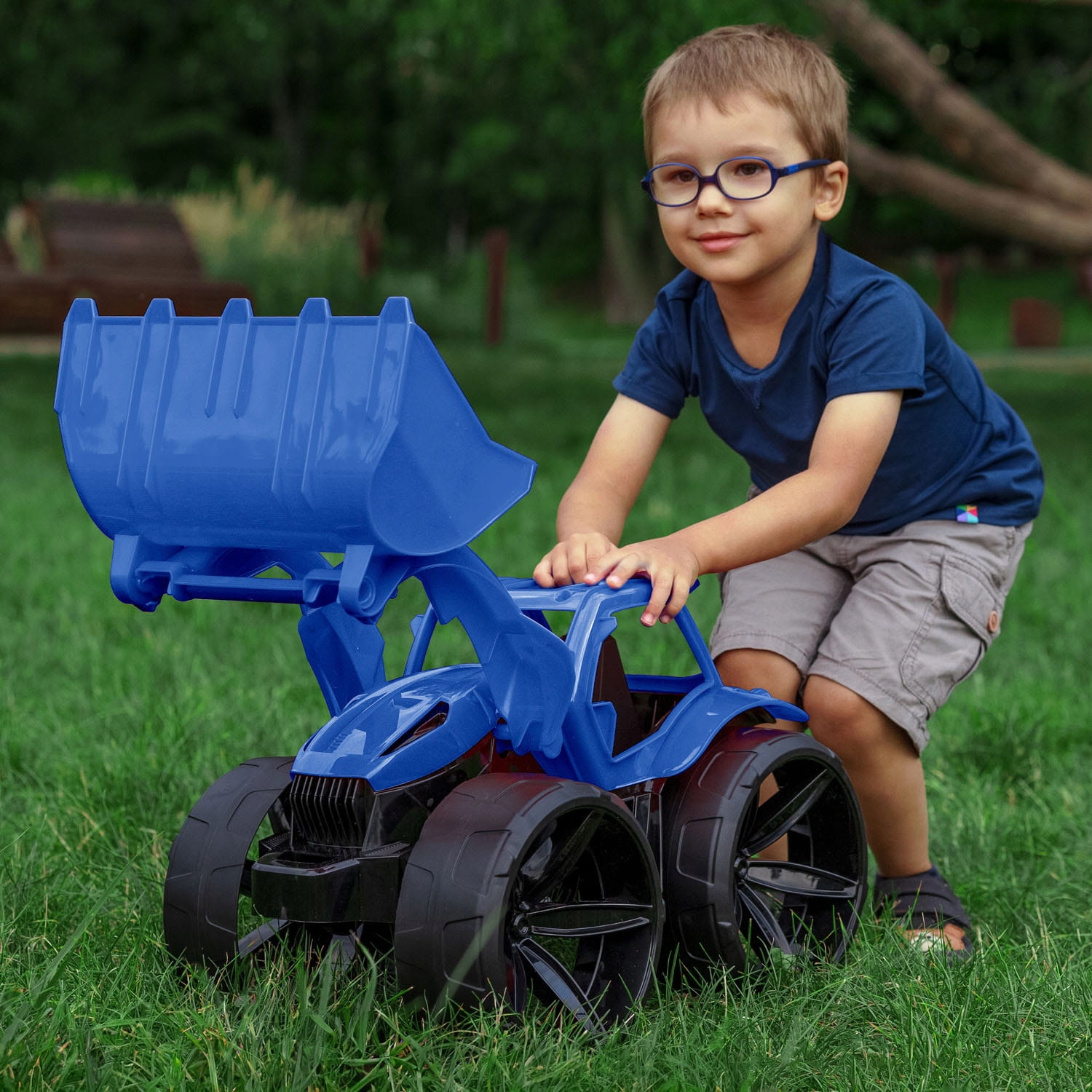Granatowy Gigant Maximus Spychacz WADER Duży samochód na PREZENT Kod producenta 64520