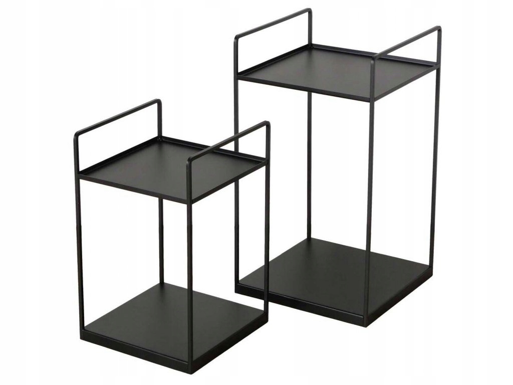 Loftové konferenčné stolíky Como, čierne, 2 ks