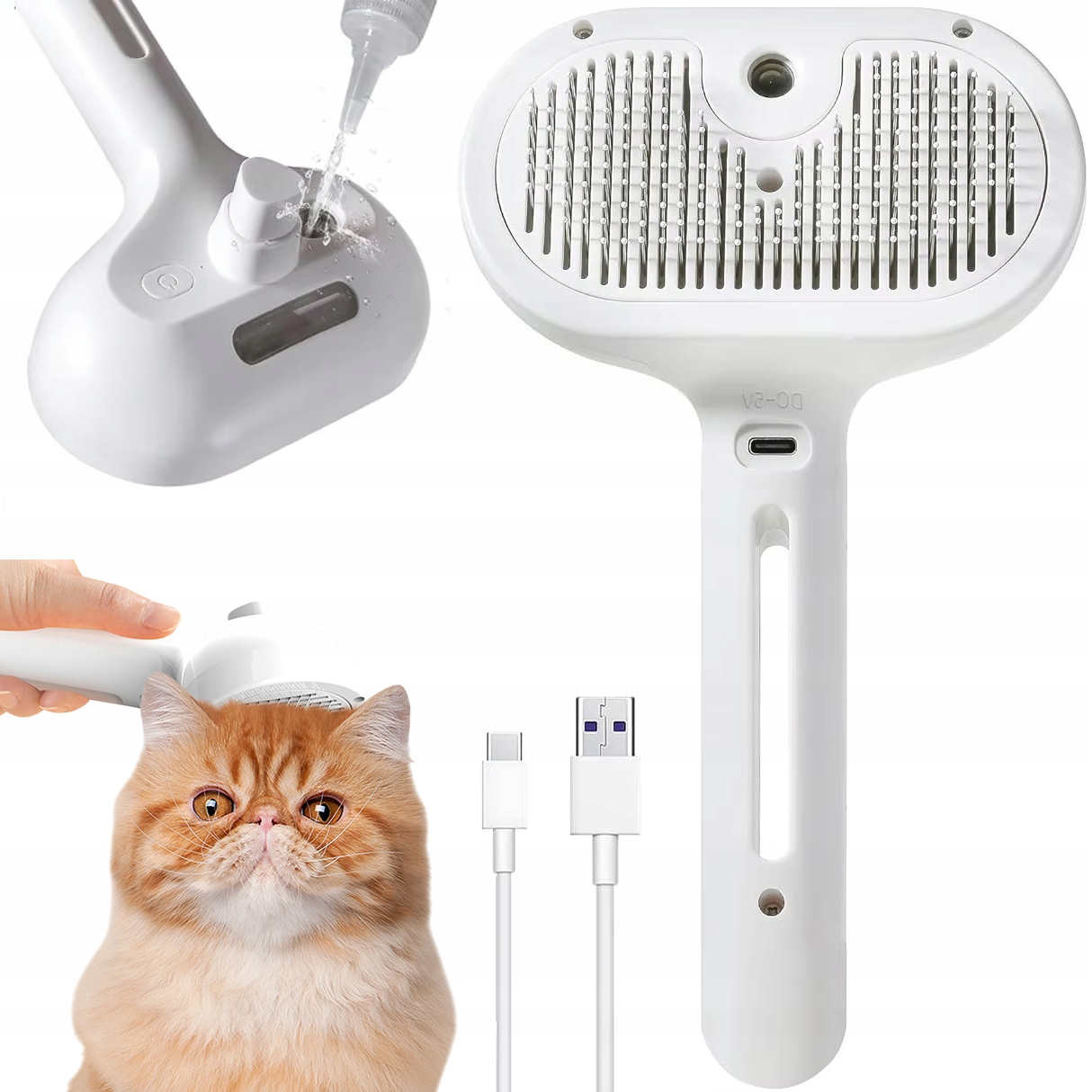 Levně Elektrický Parní Kartáč Pro Kočky Psa, Který Samočistí Péči O Srst