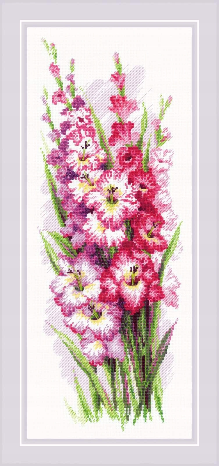 Riolis Okouzlující mečíky 1994, sada pro křížkovou výšivku 20 x 50 cm