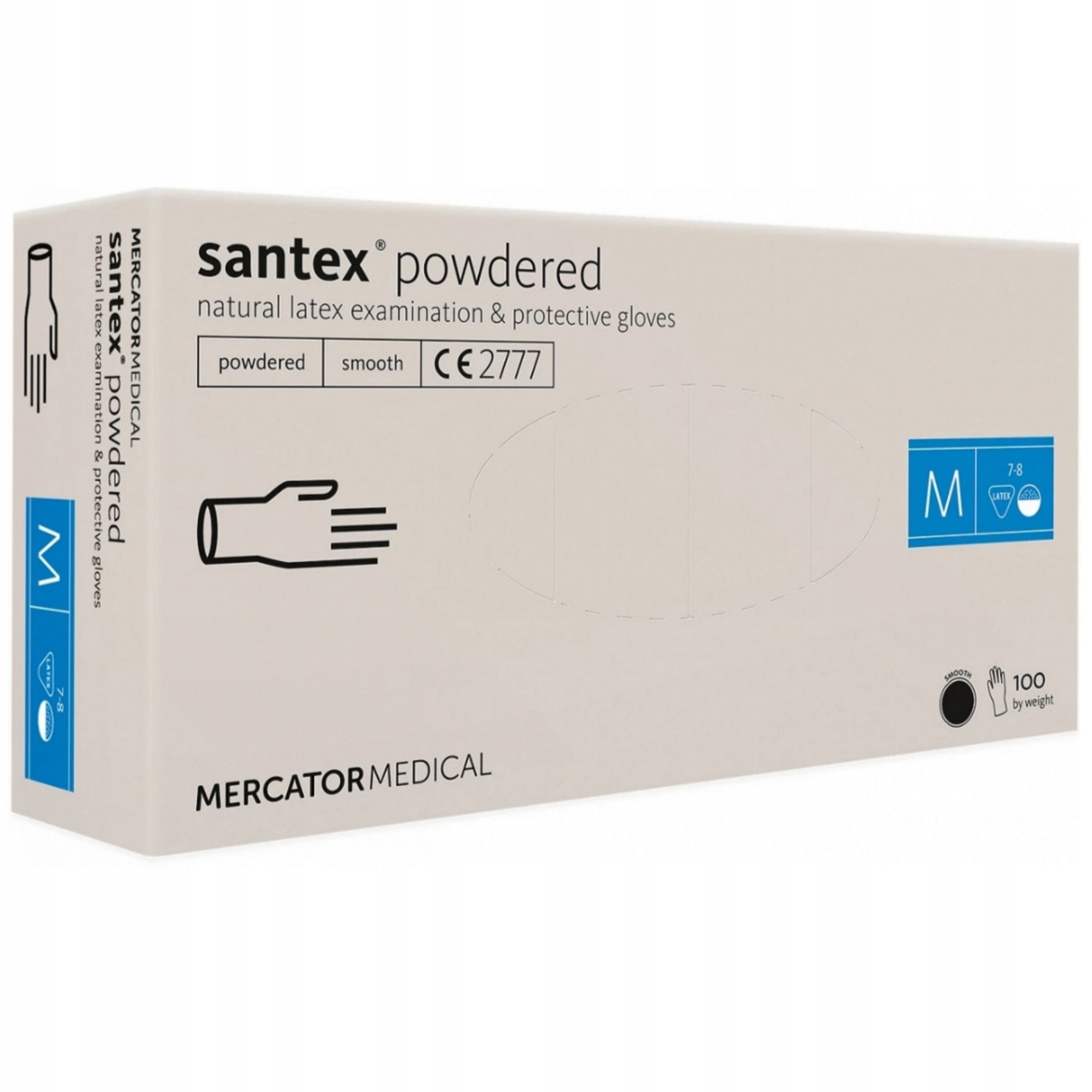 

Rękawiczki Lateksowe Pudrowane Mercator r.M 100szt