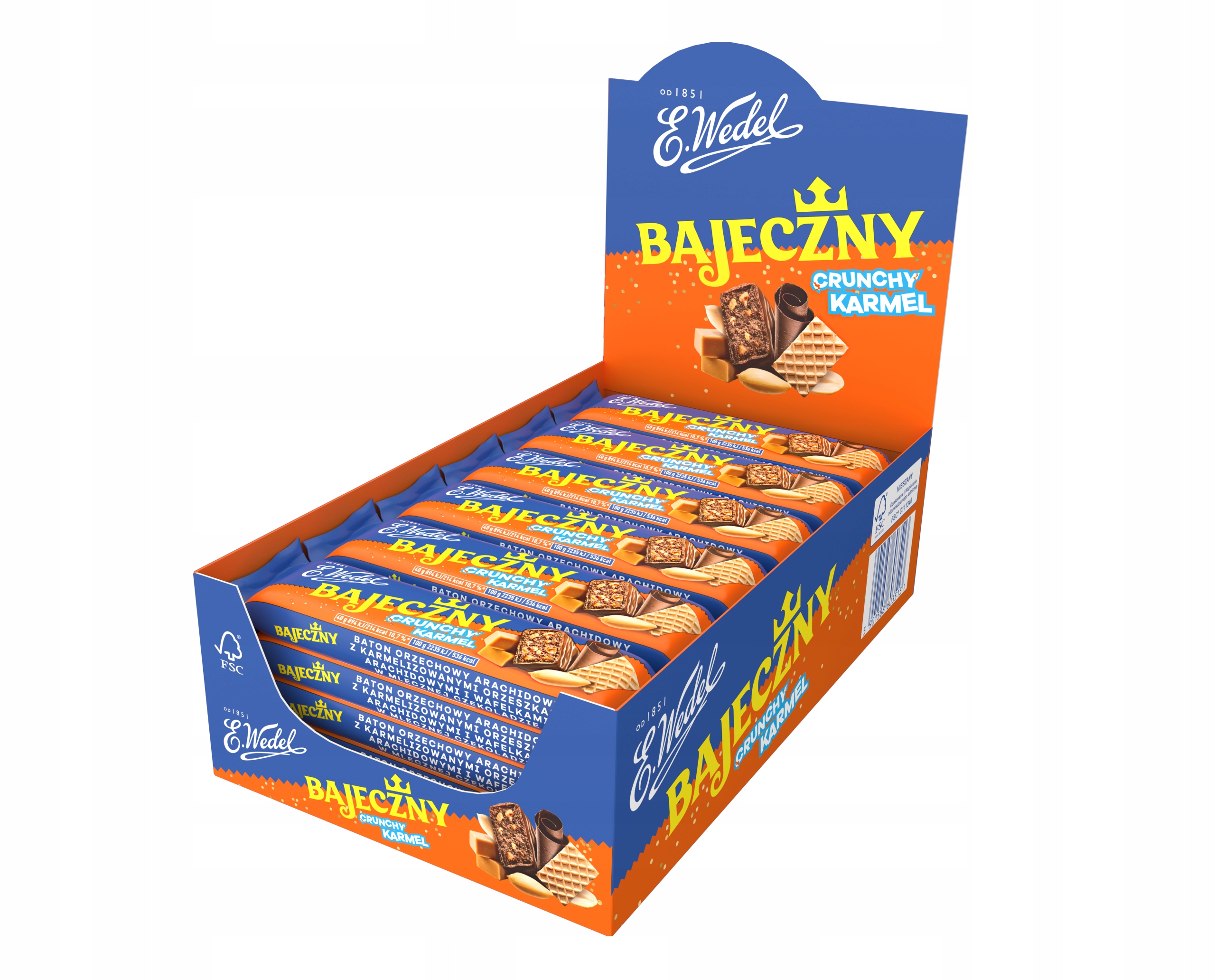 Zestaw Baton Bajeczny Crunchy Karmel E.Wedel (24 x 40 g)