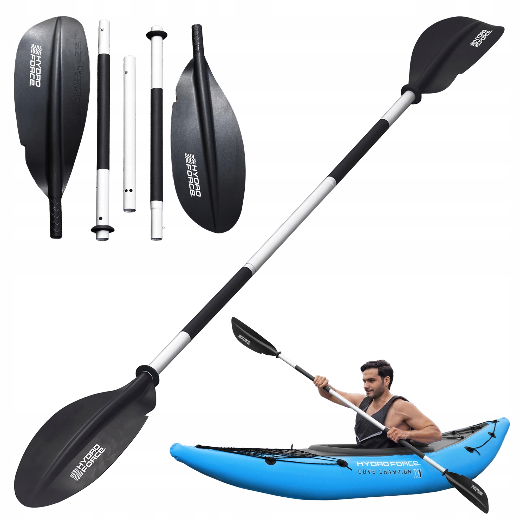 Pádlo pro Paddleboardy Kajaka Pontonu Skládací hliníkové Bestway 62174 230 cm